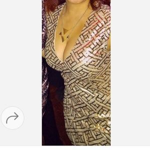 forever 21 large golden geo sequin  dress